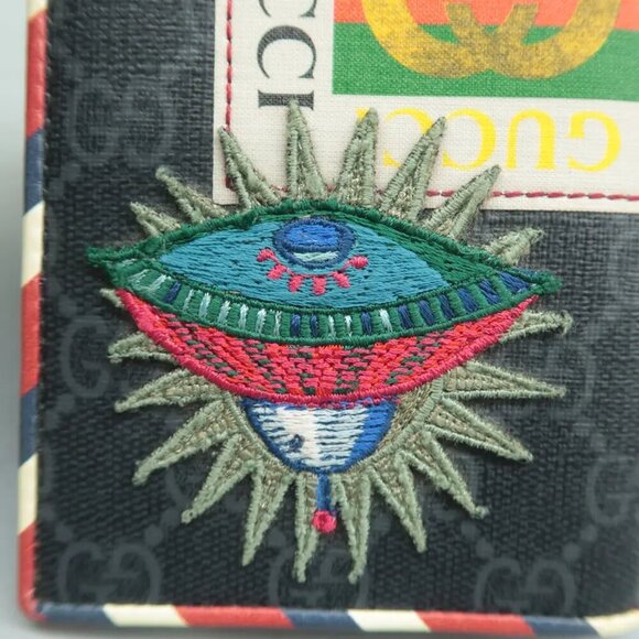 100% Authentic GUCCI Courrier Black Canvas Wallet 437-083024 - Picture 8 of 12